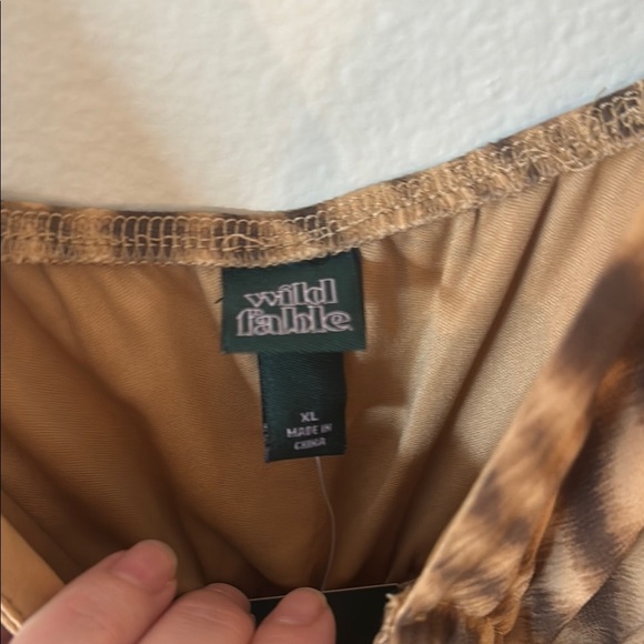 Elegant Brown Animal Print Maxi Dress Size XL - Picture 5 of 7